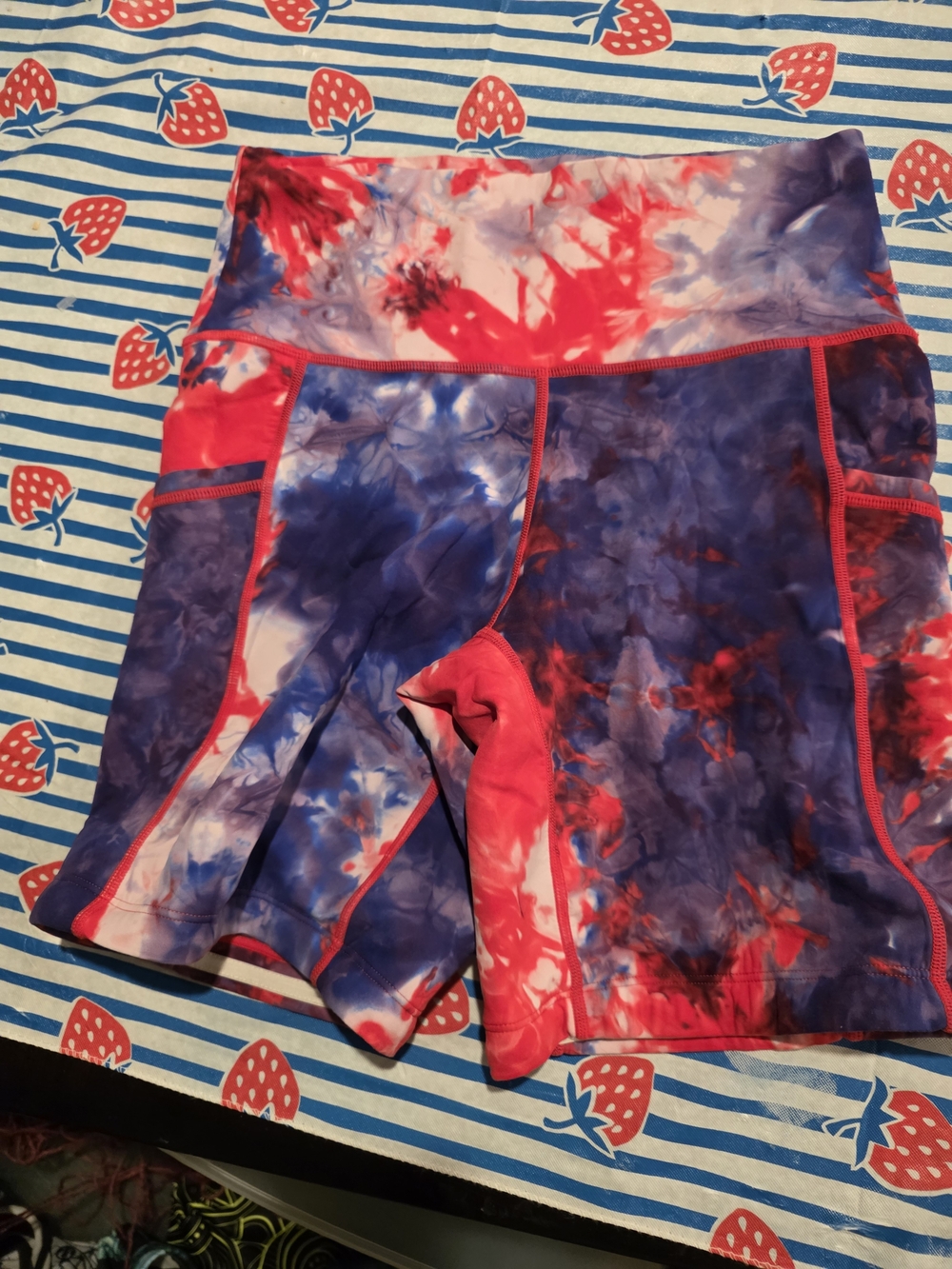 Constantly Varied Gear Tie-Dye Red and Blue Women's Workout Shorts